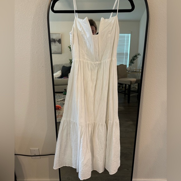 Lulus Simplicity and Sweetness White Sleeveless Tiered Midi Dress - Picture 4 of 5